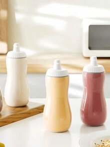 Plastic Pressurized Spice Bottle, 500ml Capacity, Reusable Sauce Dispenser, Leakproof, Suitable For Ketchup, Sesame Sauce, Salad Dressing, And Kitchen Use - Multicolor - View 8