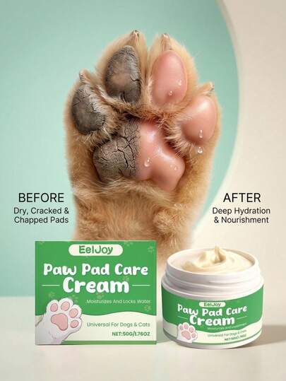 PETSIN 1Pc/2Pcs Pet Paw Care Cream For Both Cats And Dogs, Paw Pad Moisturizing And Nourishing Paw Balm, Light And Refreshing Non-Greasy Texture, Anti-Cracking Foot Cream, Daily Pet Care Supplies