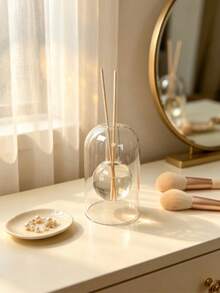 Minimalist Double‑Layer Glass Reed Diffuser Bottle, Flameless Empty Aromatherapy Vase, Refillable Clear Essential Oil Bottle, Home Desktop Decor, Ideal For Housewarming, New‑Home, Wedding & Holiday Gifts, Bottle Only, Reeds Not Included - transparent - View 6
