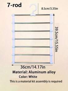 Multi-Layer Multi-Function Pants Hanger - Space-Saving Foldable Design For Effective Closet Organization, Plastic Organizer For Jeans, Leggings And Casual Pants, Non-Slip Home Pants Rack, Ideal For Valentine's Day, Mother's Day, Dorm Room - White - View 7
