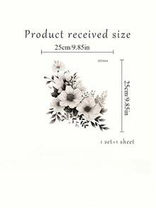 1PC PVC Self Adhesive Removable Waterproof Gray White Floral Pattern Wall Stickers Decals Peel Stick Easy Clean Durable For Bedroom Living Room Door Window Home Decor Valentine Gift - multicolor - View 6
