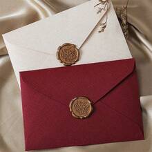 1 Set / 5 Sets,Luxury Linen Envelopes And Writing Paper Set With Wax Seal - Perfect For DIY Gifts, Wedding Invitations, And Office Use - Luxury Envelopes Set - View 5