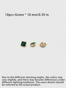 1 Pack 10 Pieces Square Crystal Rhinestone Buttons Versatile Decorative Fasteners For Shirt Chiffon Top Sweater Cardigan Men Women Clothing Sewing Accessories - 10pcs - View 4