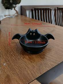 1PC Standard Size 3D Printed Plastic Durable Lightweight Non Slip Scratch Resistant Easy Clean Cute Bat Shape Decorative Storage Bowl Tray Organizer In 2 Colors For Halloween Thanksgiving Home Office Desk Shelf Cabinet Housewarming Gift - Multicolor - View 6