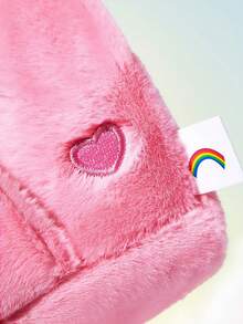 SHEIN X Care Bears 1個裝毛絨卡通刺繡面紙盒，可愛3D設計，精緻刺繡，適用於居家、汽車、辦公室，適合多種面紙尺寸 - 粉色 - 查看 5