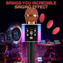 Teckwe Portable Wireless Handheld Microphone, Multifunctional Karaoke Microphone, Available In A Variety Of Colors - Silver - View 3