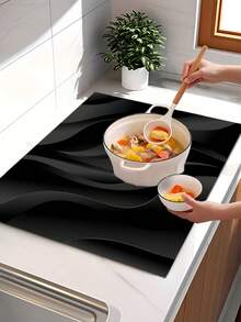 Non-Slip Heat Resistant Oven Mat With 2D Print, Scratch Proof Washable Rubber Pad For Glass Oven Toaster, Washer Dryer Cover, Home Decor Accessory - Multicolor - View 5