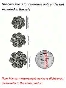 1 Pack 10 Pieces Premium Flower‑Shaped Metal Buttons Colorful Rhinestone Inlaid Fasteners For Tweed Suit Overcoat Fur Clothing Diy Sewing Accessories - 10pcs - View 4