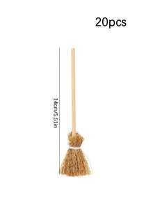 Sapu Penyihir Mini Terbuat dari Miscanthus untuk Halloween, Dekorasi Kerajinan dan Ornamen Properti Penyihir Kecil - Satu-Ukuran - View 9