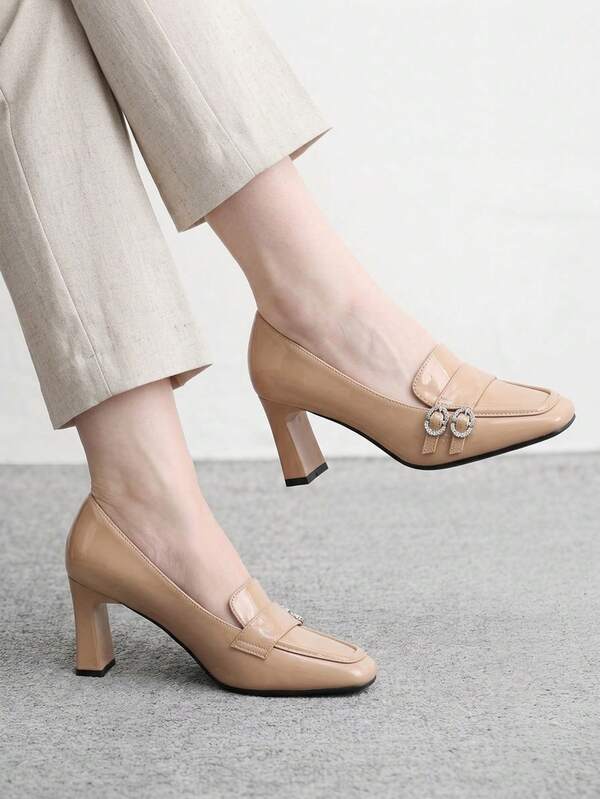 CUCCOO BIZCHIC Ladies Elegant Casual Simple Comfortable Portable Sleeve Workplace Commuter Temperament Fashion High Heel Shoes Dating Elegant Dress Workplace