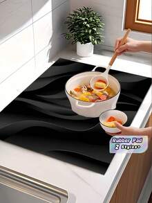 Non-Slip Heat Resistant Oven Mat With 2D Print, Scratch Proof Washable Rubber Pad For Glass Oven Toaster, Washer Dryer Cover, Home Decor Accessory - Multicolor - View 1