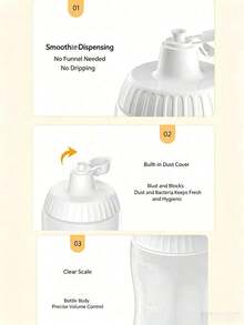 Plastic Pressurized Spice Bottle, 500ml Capacity, Reusable Sauce Dispenser, Leakproof, Suitable For Ketchup, Sesame Sauce, Salad Dressing, And Kitchen Use - Multicolor - View 5