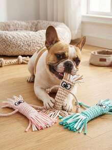 PETSIN Cute Doll Shaped Squeaky Plush Dog Toy, Adorable Fluffy Interactive Chew Toy, Fun Teething Play Companion For Puppies And All Sized Dogs - Multicolor - View 3