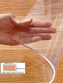 PVC Clear Table Protector - 0.8mm Thick, Premium High-Quality Transparent Plastic Desk Mat For Excellent Surface Protection.Waterproof And Heat Resistant, Easy To Clean . Ideal For Rectangular Nightstands, Office Desks, And Sofa Side Tables - Transparent - View 32