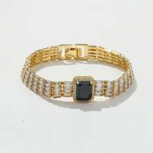 Opalesca 18k Gold-Plated Zirconium-Inlaid Shiny Simple Temperament Bracelet - Yellow Gold - View 16