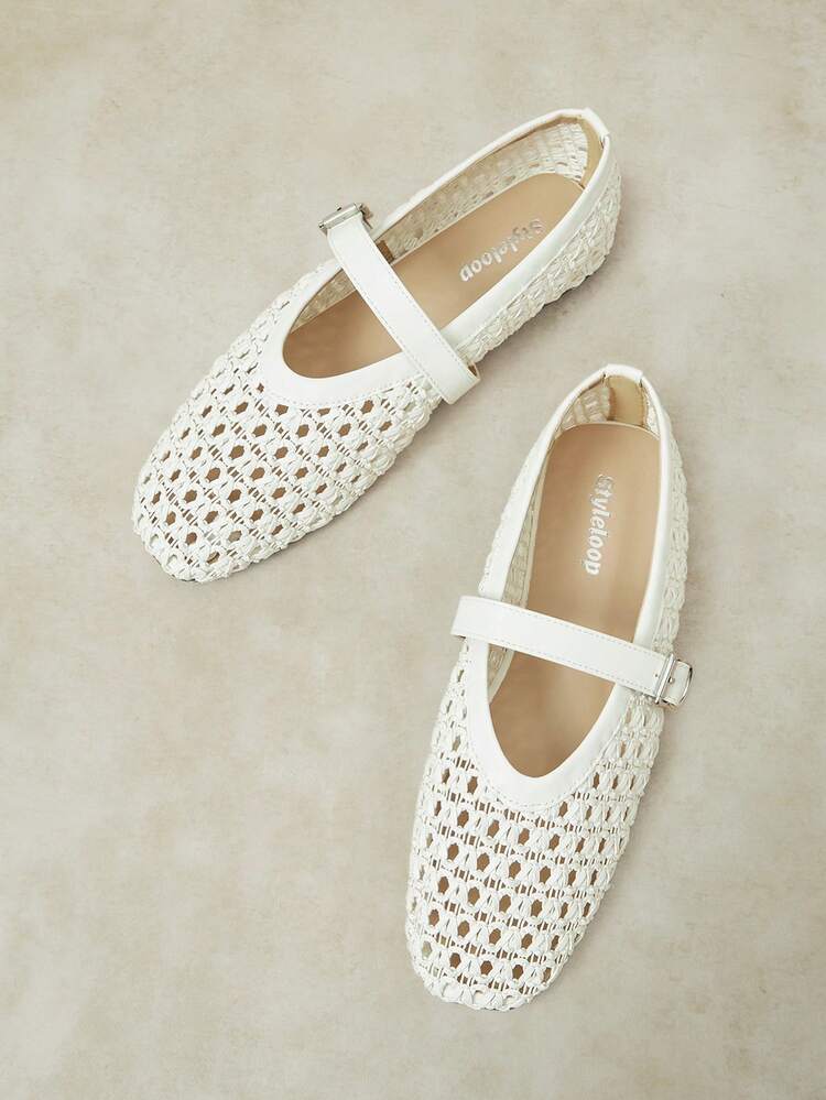 Styleloop Señoras, Hebillas, Zapatos Planos, Ambiente de Vacaciones, Ropa de Verano, Artículos Esenciales de Viaje, Y2K, Ropa de Salida Nocturna para Chicas Cool - Beis - Añade 3
