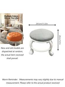 1pc Universal Caster Wheel Small Stool, Home Use Small Bench, Rolling Low Stool, Space-Saving For Rental Apartments, Popular Round Stool - Multicolor - View 16
