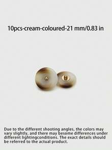 1 Pack 10 Pieces Simple Two‑Color Round Resin Metal Buttons Classic Decorative Fasteners For Coat Sweater Suit Tweed Outerwear Diy Sewing Accessories - 10pcs - View 21