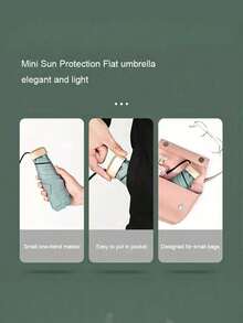 Found Favorite 7.5 Inch/19Cm Mini Folding Umbrella, Umbrella For Women, Portable Outdoor Sun Um - Multicolor - View 5
