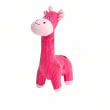 PETSIN Pink Corduroy Giraffe Dog Plush Toy, Squeaky Pet Chew Toy, Interactive Teething Stuffed Puppy Toy For Small Medium Dogs Relieves Separation Anxiety & Boredom - Valentine's Day Love Giraffe - View 7