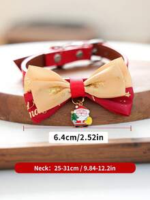PETSIN 1pc Cat And Dog Universal Holiday Style Neck Accessory, Christmas Pet Bow Tie Collar, Adjustable Cat And Dog Collar, Santa Claus Christmas Tree Snowflake Pendant, Holiday Party Small Pet Decoration Accessory - Multicolor - View 12