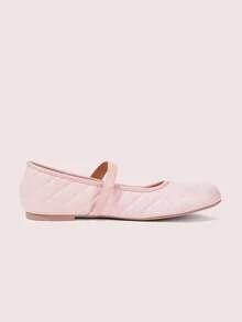 CUCCOO DOLLMOD Light Pink Rhombus Pearl Mary Jane Flat Shoes, Faux Pearl Decorative Buckle Fall Shoes - Pink - View 5