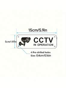 2PCS Security Camera Warning Sign CCTV Surveillance Alert Deterrent Board For Home Office Shop Warehouse Store Apartment Garage Factory Property Protection Safety Indoor Outdoor Visible Wall Mount Decoration Must Have Home Security Accessory - multicolor - View 2