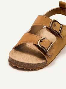 Cozy Pixies Fashionable Flat Buckle Beach Sandals For Boys, Soft And Comfortable, Suitable For Summer - Brown - View 6