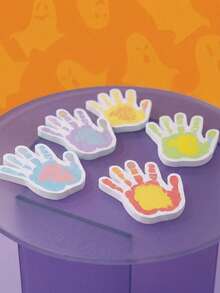 Joivida 1pc/6pcs Halloween Hand Shape Sticky Notes, Fun Palm Design Self-Adhesive Memo Pads For Home, Office, School, Party Favors, Planner Decor, Cute Colored Scratch Paper - multicolor - View 3