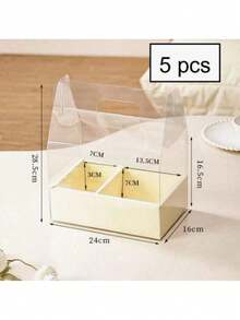5-Piece 4-Inch Transparent Flower Gift Box, Transparent Gift Packaging Box, Bouquet Style Display Box Suitable For Birthdays, Weddings, Mother's Day, And Holidays - Multicolor - View 13