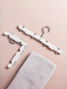 2PCS Compact Durable Plastic Foldable Anti Slip Multi Clip Hanger For T Shirts Underwear Socks Travel Business Trip Home Office Portable Space Saving Must Have - View 5