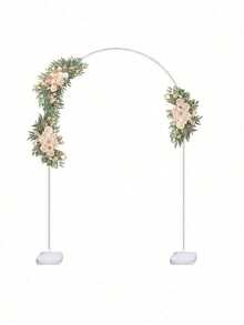 Half Moon Wedding Arch Stand PVC Curved Balloon Arch Frame Kit With Stable Water Fill Bases, Reuse Backdrop Arch For Wedding Ceremony, Birthday Party, Gender Reveal, Anniversary, Indoor Outdoor Floral Balloon Photo Background Decoration For All Event - White - View 7