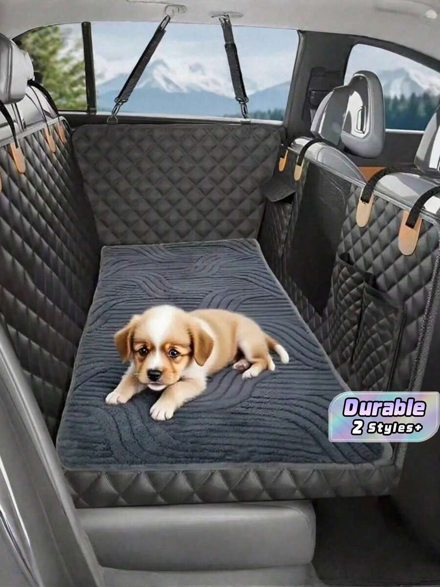 1 Thick Non-Slip Car Pet Mat, Durable Pet Non-Slip Seat Cushion, Bite-Resistant And Wear-Resistant, Suitable For SUV, Car, Truck, And Other Vehicles, Easy To Clean, Can Protect Car Seats, Suitable For All Dog Breeds, Polyester Travel Mat - Multicolor - View 1
