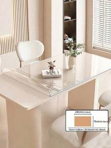 PVC Clear Table Protector - 0.8mm Thick, Premium High-Quality Transparent Plastic Desk Mat For Excellent Surface Protection.Waterproof And Heat Resistant, Easy To Clean . Ideal For Rectangular Nightstands, Office Desks, And Sofa Side Tables - Transparent - View 17