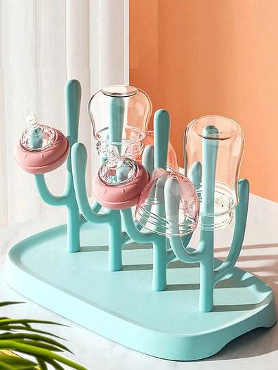 SHEIN Baby Cup Drying Rack | For Baby Bottles, Nipples And Water Cups. Facilitates Water Drainage. Bottles And Nipples Not Included.