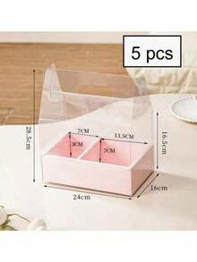 5-Piece 4-Inch Transparent Flower Gift Box, Transparent Gift Packaging Box, Bouquet Style Display Box Suitable For Birthdays, Weddings, Mother's Day, And Holidays - Multicolor - View 12