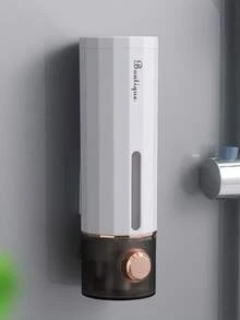 优质免钻壁挂式皂液器 - 可再填充泵瓶，适用于液体洗手液、沐浴露和洗发水 | 带粘性安装的豪华浴室收纳盒，夏季家居装饰必备 - 彩色 - 查看 5