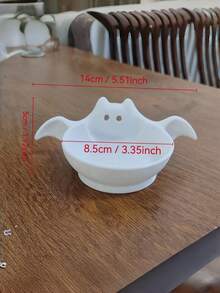 1PC Standard Size 3D Printed Plastic Durable Lightweight Non Slip Scratch Resistant Easy Clean Cute Bat Shape Decorative Storage Bowl Tray Organizer In 2 Colors For Halloween Thanksgiving Home Office Desk Shelf Cabinet Housewarming Gift - Multicolor - View 4