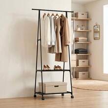 PPN Brand Heavy Duty Metal Clothes Rack, Rolling Garment Rack With Storage Shelves, Portable Closet Wardrobe Organizer For Bedroom & Laundry, - Multicolor - View 3