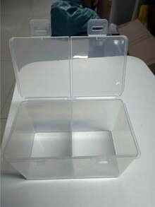 1PC Portable Clear Cotton Pad Holder Cosmetic Organizer Storage Box For Bathroom Travel Vanity Desk Space Saving Dustproof Stackable Beauty Tool Essential - Clear - View 4