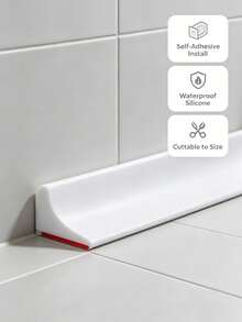 1pc Thick Silicone Waterproof Bathroom Sealing Strip, Shower Water Barrier, Toilet Sealing Strip, Countertop Sink Guard, Floor Water Retention System, Easy To Install Wet And Dry Separation Barrier - multicolor - View 2