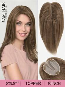 ZERO-NET Hair Toppers For Women Real Human Hair 10Inch Human Hair Topper Middle Part Clip In Topper Hair Pieces For Women - S8 - View 1