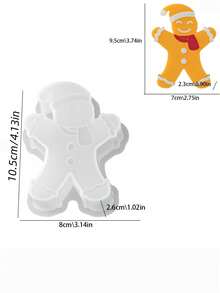 Christmas Silicone Mold DIY, Gingerbread Man Snowman Snowflake Bear Pendant Ornament Mold For Resin Candle Plaster Craft Making - White - View 11