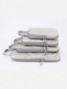 Found Favorite Compressible 4-Piece Set Business Travel Storage Bag, Simple And Fashionable Multi-Functional Vertical Organizer Bag - Beige - View 5