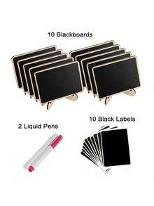 20Pcs/10Set Food Chalkboard Signs With Stand – Mini Blackboard Place Card Holders For Wedding, Party, Seating, Menu Info Board, Event Decor, Tabletop Display - multicolor - View 9
