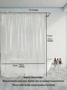1 buah Lapisan Tirai Mandi PEVA Tebal, Transparan. Cocok untuk Pembatas Kamar Mandi dan Tirai Mandi. Tahan Air dan Cocok untuk Digunakan di Kamar Mandi dan Penutup Balkon. - Clear - View 3