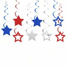Assorted Rainbow Pre-Strung Stars Hanging Swirls Rainbow Hanging Decorations For Baby Shower Wedding Birthday Party Decorations Supplies - multicolor - View 10
