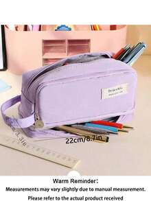 Estojo de Lápis de Grande Capacidade, Caixa de Armazenamento de Cosméticos, Presente Portátil Adequado para Escritório, Escola, Adolescentes, Meninas, Meninos, Mulheres, Adultos, Presente de Papelaria, 1 Peça, Temporada de Volta às Aulas, Suprimentos Escolares, Estojo de Lápis, Mochila - Multicolorido - Visão 2