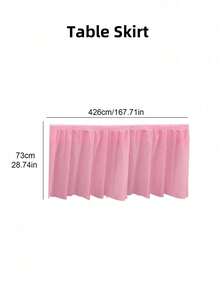 1 Set Rectangular Tablecloth & Table Skirt, PEVA Waterproof Anti-Oil Anti-Stain Decorative Set For Wedding Party, Birthday, Thanksgiving, Christmas, New Year Party, Christmas - Pink - View 10