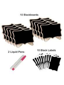 20Pcs/10Set Food Chalkboard Signs With Stand – Mini Blackboard Place Card Holders For Wedding, Party, Seating, Menu Info Board, Event Decor, Tabletop Display - multicolor - View 8